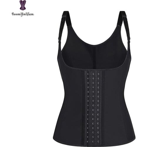 Latex Rubber Corset Vest Adjustable Straps Black Beige Waist Trainer Cincher 9 Steel Boned Body Shapewear Corselet
