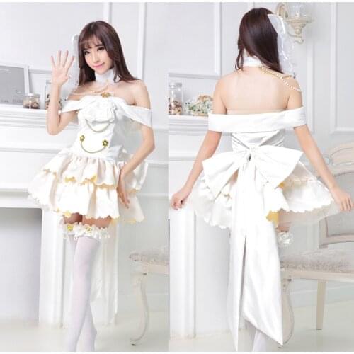 Lovelive Love Live Maki Nishikino White Wedding Dress Cosplay Costume Princess Lolita Dress Halloween Party Costumes