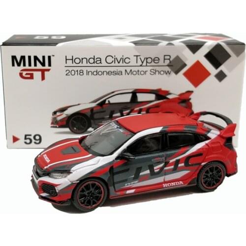 MINI GT 1:64 Hon daCivic Type R 2018 alloy toy car toys for children diecast model car Birthday gift