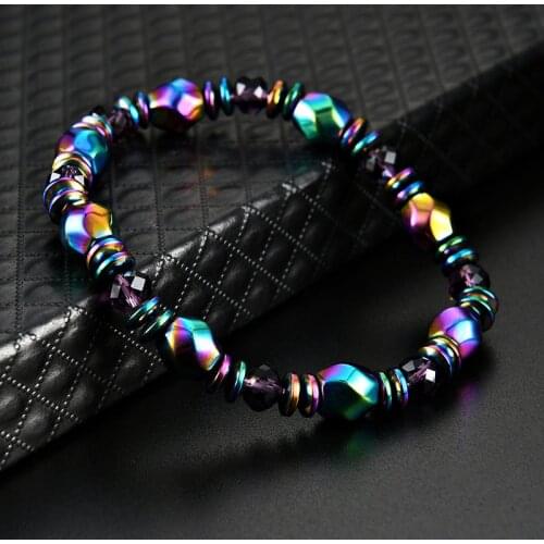 Fashion Magnetic Bracelet For Women Men Charm Hematite Stone Bangles Anti-fatigue Health Care Beads Bracelets Jewelry Gifts