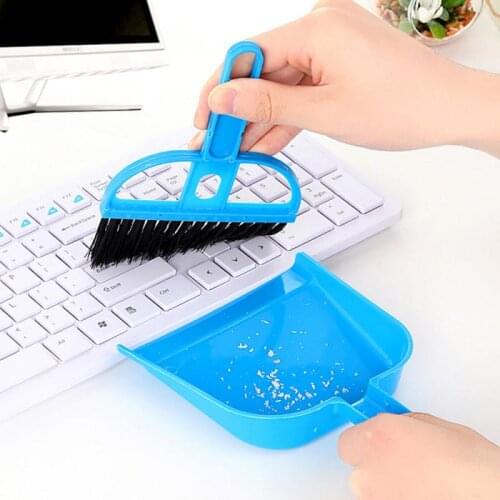 Mini desktop sweeping brush keyboard brush desktop sweeping two-piece set with small broom set three colors optional no space