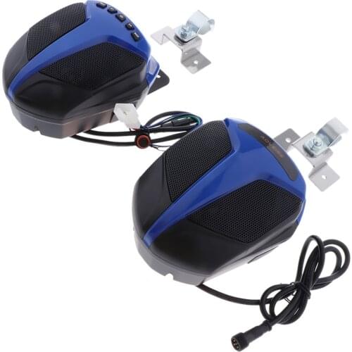 Pair Of FM Radio Speakers For Motorcycle Stereo Amplifier MP3 AUX Radio 15 W 4 Inches - Blue