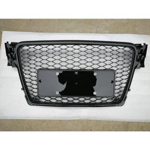 Front Sport Hex Mesh Honeycomb Hood Grill Gloss Black for Audi A4/S4 B8 2009 2010 2011 2012 For RS4 Style