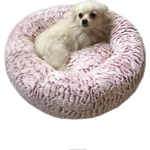 Plush Round Kennel Creative Dog Cat House Comfy Calming Pet Litter Deep Sleep Plush Nest Legowisko Dla Psa Cama Para Perros