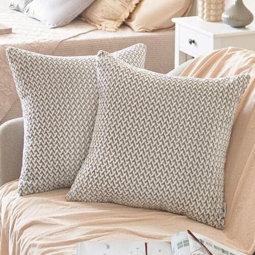 Fluffy Cushion Cover Chevron Pattern Pillow Cover for Sofa Nordic Decorative Kussenhoes 45x45 Nordic Home Decor Pillowcase