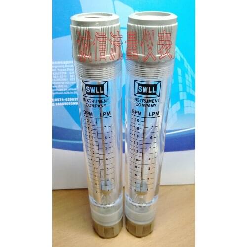 Tube type water flowmeter lzm-15g /SW liquid flowmeter 0.2-2gpm 1-7lpm