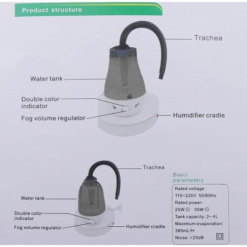 Reptile Fogger Terrariums Humidifier Fog Machine Mister 4L for Paludarium/Vivarium/Reptiles/Amphibians