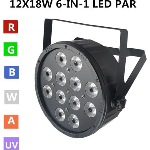 RGBWA+UV 6-in-1 LED PAR 12X18W PAR Light / disco light,par led professional dj equipment