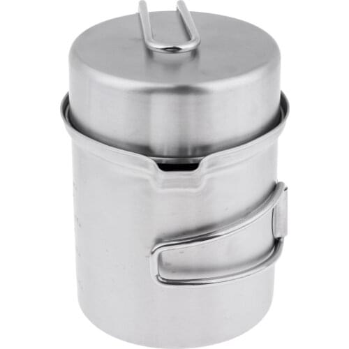 2pcs Outdoor Folding Camping Soup Pot Stockpots Frying Pan Stew with Mesh Storage Bag