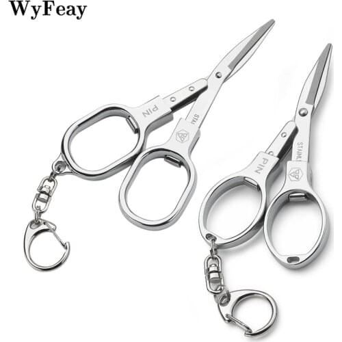 Stainless Steel Folding Scissors Keychain Fold Fishing Scissor Cutter Camping Embroidery and Sewing Scissors Scissors Cutting
