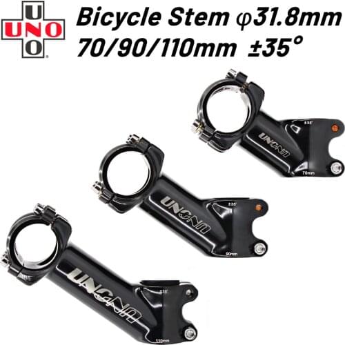 UNO Mountain Road Bike Stem Bicycle Stem UltraLight Stem 28.6/31.8mm Handlebar Stem 35 Degree 70 90 110mm Bicycle Accessories