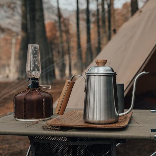 Outdoors Camping Stove Top Stainless Steel Coffee and Tea Pour Over Kettle Hand Drip Pot Long Narrow Spout Water Boiler Gear
