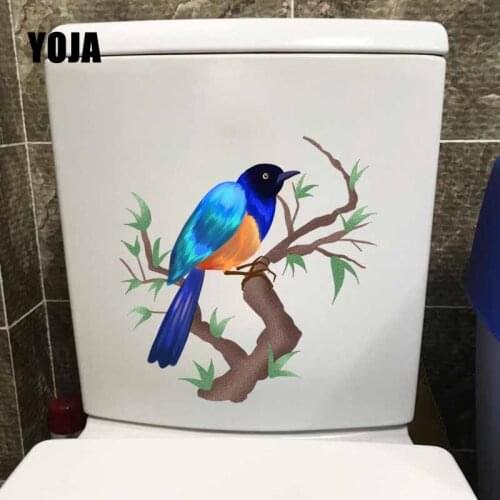 YOJA 21.6X22.2CM Beautiful Wall Stickers Birds Golden-breasted Starling Mural Living Room Home Decor Toilet Decal T5-0704