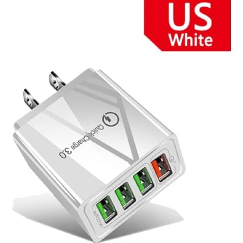 4USB American plug USB charger qc 3.0 fast charging, suitable for mobile phone tablet portable wall mobile charger fast charger