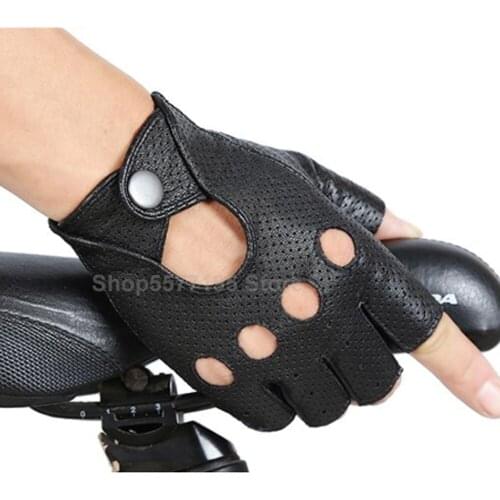 2020 NEW Fashion Black PU Half Finger Driving Show Women Gloves Punk Jazz Fingerless Gloves For Women Luva Guantes