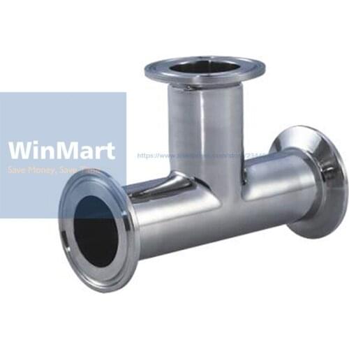 1pc 25mm Pipe OD Fitting 50.5mm Feerule OD 304 Stainless Steel SanitaryTri Clamp Sanitary Tee Connector Pipe Fitting Homebrew