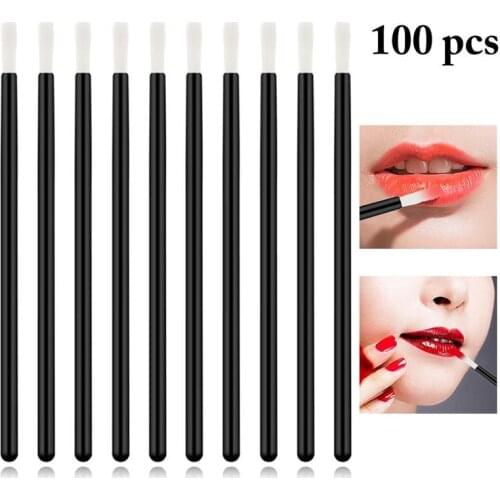 100PCS Eyelash Brush Portable Disposable Mascara Brush Lip Brush Single Head Lip Gloss Brush for Women Travel Outdoor