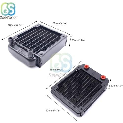 80/120mm Aluminum Computer Radiator Water Cooler Cooling For CPU GPU VGA RAM Heatsink Exchanger Liquid Cooler Heat Dissipation