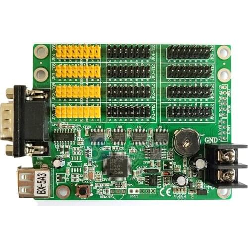 BX-5A3 usb and serial ports RS232 single and dual color led screen controller comes with 8 groups HUB12 and 4 groups HUB08 ports