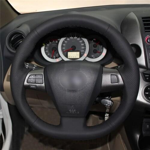 DIY Anti-Slip Wear-Resistant Steering Wheel Cover For Toyota Corolla RAV4 Auris Wish Vanguard 2010-2013 Car Interior Decoration