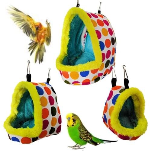 Warm Soft Plush Pets Birds Hammock Parrot Hammock Nest Hanging Bed Cave Cage Squirrel Hammock Hamster Chinchilla Hanging Nest