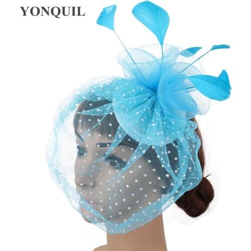 Elegant Bride Fahion Mesh Fascinator Hat Flower Marry Hair Accessories Women Ladies Party Headwear With Hair Clip Marriage Hats