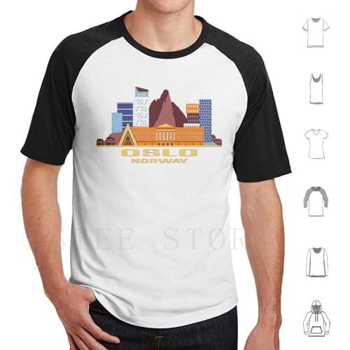 Oslo Norway Skyline T Shirt Men Cotton 6Xl Oslo Norway Skyline Oslo Skyline Oslo Vacation Oslo Cityscape Norwegian Oslo Travel