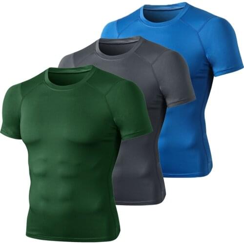 New Men t-shirt Compression Shirt Workout Tops For Men Quick Dry Clothes Running T Shirts Men Gym Bodybuilding Sport Top Fitness