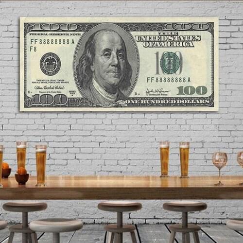 Graffiti Modern Art Canvas Inspirational Posters And Prints Creative 100 Dollars Picture Home Living Room Wall Decor Painting