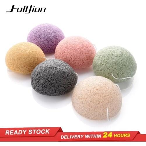 Konjac sponge face wash and bash semi-circle bamboo charcoal cleansing bash warm exfoliating oil control face wash ball bathroom