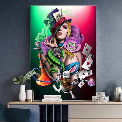 Sexy Woman Canvas Picture Fashion Wall Art Lady Figure Art Portrait Paintings for Interior Girl Room Decor Frameless