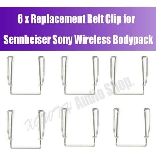 6 x Unit Metal Replacement Belt Clips for Sennheiser G1 G2 G3 Sony Wireless Bodypack Transmitter Microphone System