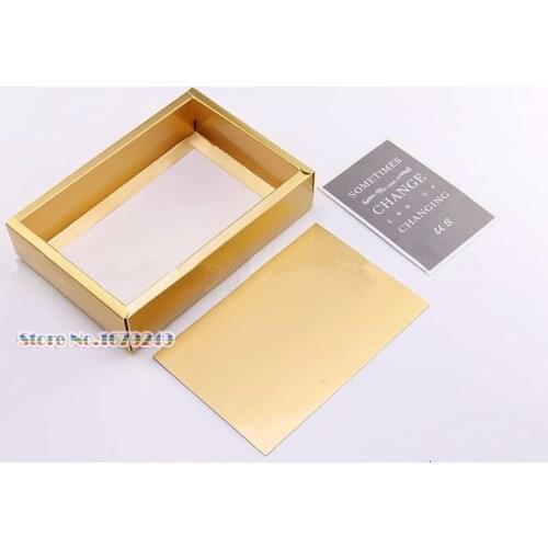 21.5x14.2x5cm Golden / Silvery boxes with Clear PVC window Drawer Gift Boxes Packing Cake Candy Wedding Favour Boxes 100pcs/lot