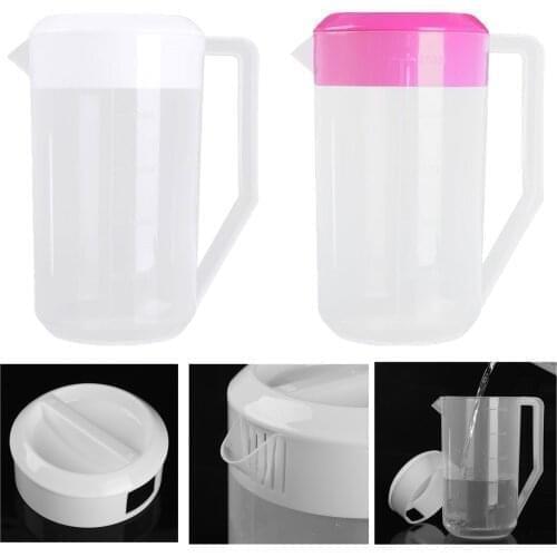 2500ML Large Water Pitcher Jug Capacity Food Grade Plastic Measuring Water Kettle Jug with Lid Handle Portable for Home Pitcher