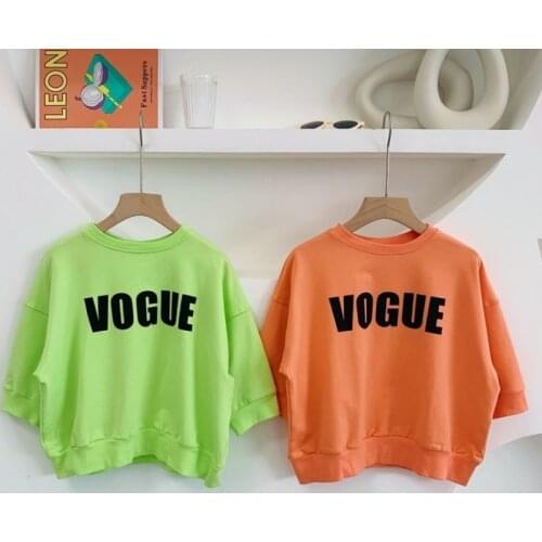 Fashion Baby Boy Girl Hoodie Cotton Toddler Kids Sweatshirt Loose Long Hoodie Top Letter Print O-neck Outwear Clothes 1-10Y