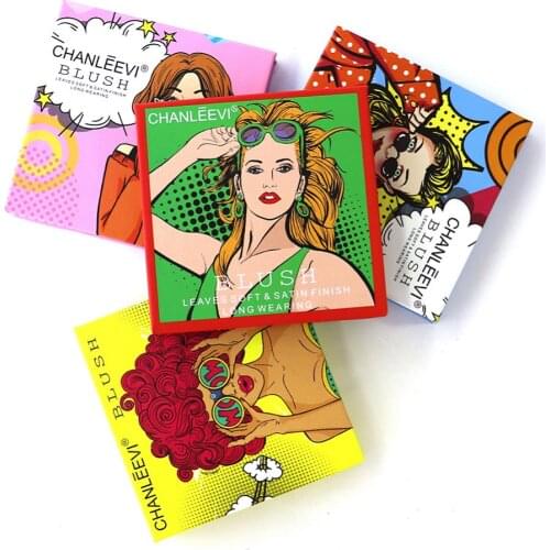 Cartoon Blush Powder Rouge Blush Makeup Fashion Girl Art Painting Cosmetics Blush Eye Shadow Face Cream Pressed Powder