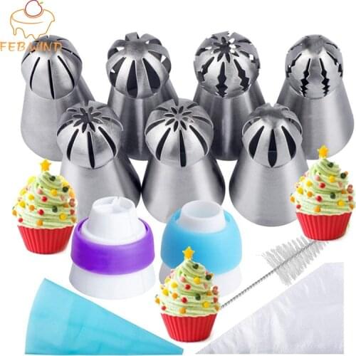 Stainless Steel Russian Piping Nozzles Russian Ball Icing/Piping Tips 23pcs Cake Decorating Tips/Set Pastry Nozzles Sphere 629