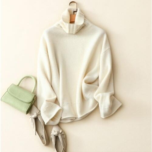 2020 new arrival winter oversized soft womens 100% cashmere turtleneck sweaters