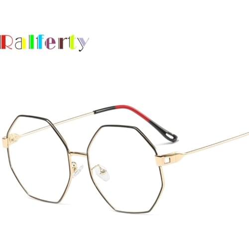 Ralferty Polygon Glasses Frame Women 2019 Desinger New Gold Eyewear Frame Optic Myopia Prescription Glasses oculo de grau F98204