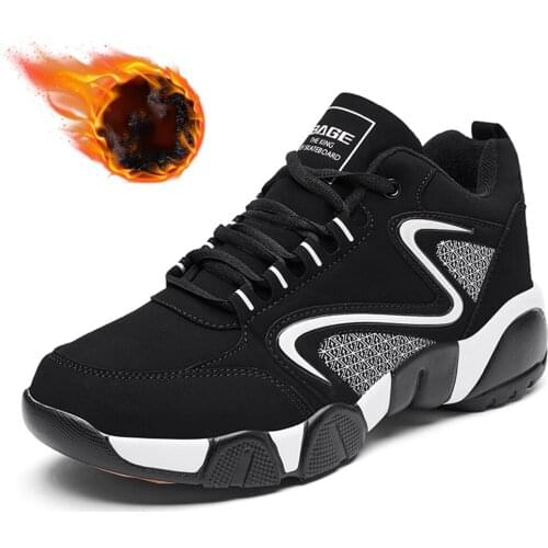 PARZIVAL Autumn Winter Men Casual Shoes Plus Cashmere Men Shoes Comfortable Outdoor Leisure Sneakers Plus Size 36-45