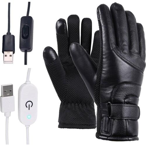 USB Powered Electric Heated Gloves Winter Men Women Windproof Cycling Warm Heating Touch Screen Skiing Gloves Heated glove