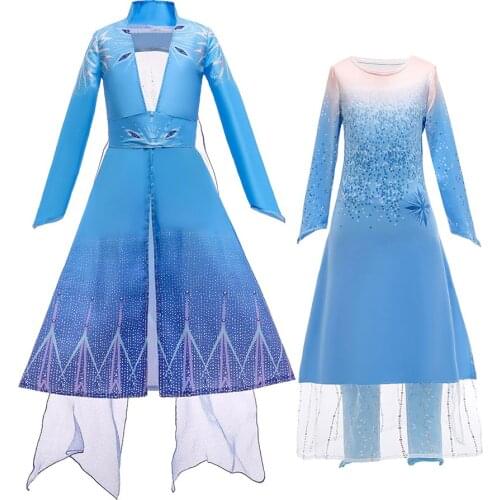Elsa Dress Winter Clothes for Kids Girl2020 Snow Queen Two Piece Set Girls Birthday Party Princess Party Fantasy Costume