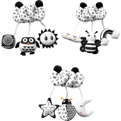 Baby Boys Girls Education Toy Soundable Music Rattle Ball for Baby Soft Cotton Plush Shaking Bell Crib Toy Car Seat Toy G2AE