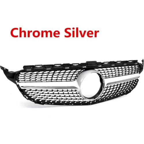 Car Front Grill Grille Mesh Without Camera For Mercedes For Benz C Class W205 C200 C250 C300 C350 2015-18 Diamond Style W205