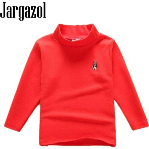 Jargazol Toddler Boys Long Sleeve Polo Shirt High Collar Outfit Cartoon Embroidery Kids Girl Camisa Polo Autumn Baby Boy Costume