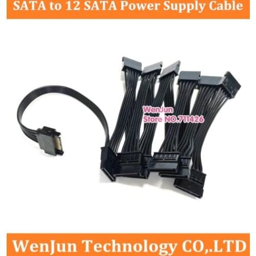 SATA male to 12 SATA female Hard Disk HDD SSD Power Cable Sata 1 Splitte to 12sata 15PIN For Chia Mining Server Hard