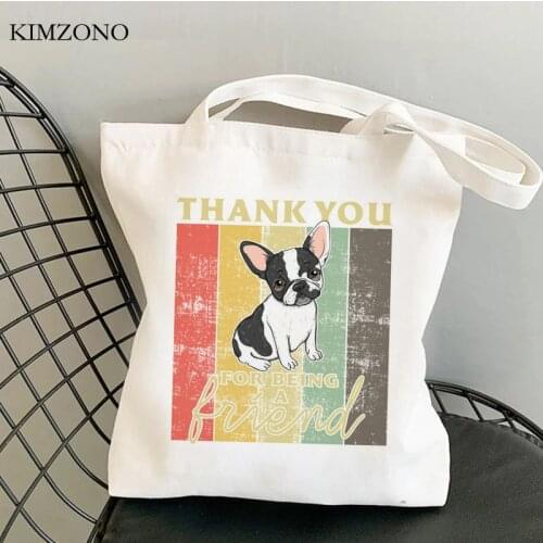 French Bulldog shopping bag shopper cotton reusable bolsas de tela bolso bolsa bag cloth jute shoping bolsa compra cabas