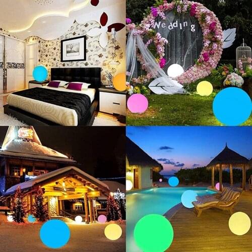 Glowing Ball Funny Inflatable Luminous Ball PVC Remote Control LED Ball Decorative Beach Ball for Outdoor Swimming Pool Outside
