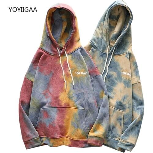 New Autumn Winter Women Tie-dye Hoodies Oversize Loose Sweatshirts Fashion Casual Women Pullovers Warm Female Hoodied Tops