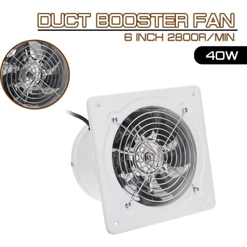 6 inch 2800R/Min 40W Duct Booster fan Exhaust Blower lampblack window ventilating fan for bathroom home kitchen wall Exhaust fan